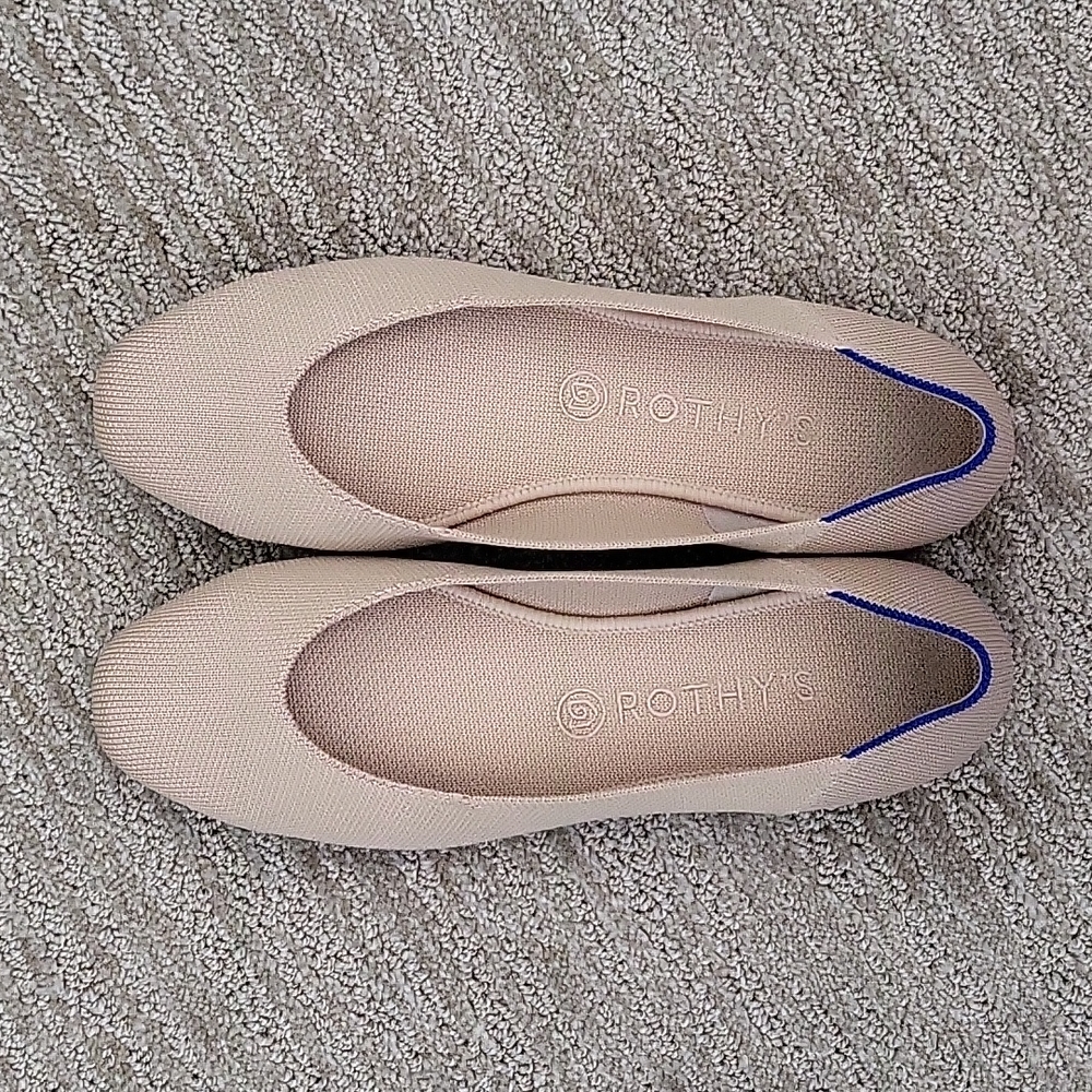Rothy's The Square flat in Ecru, size 10